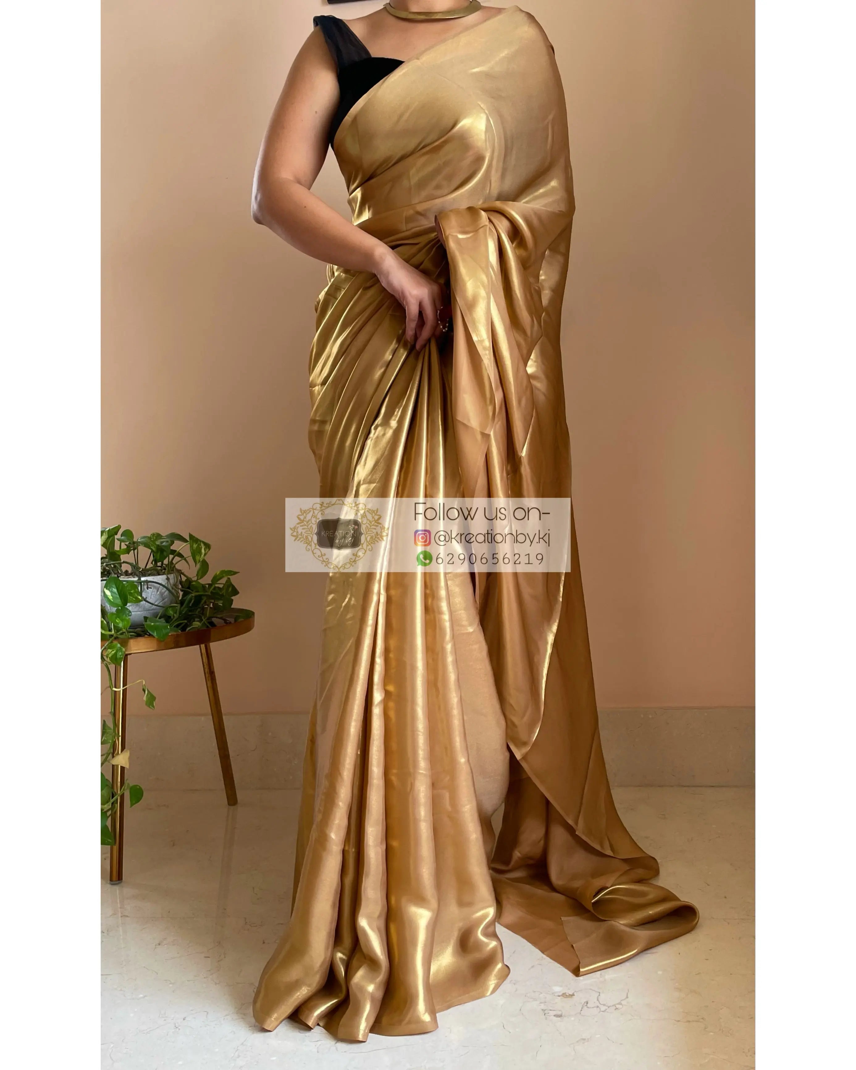 Metallic Grey Pure Soft Rich Silk Shimmer Saree