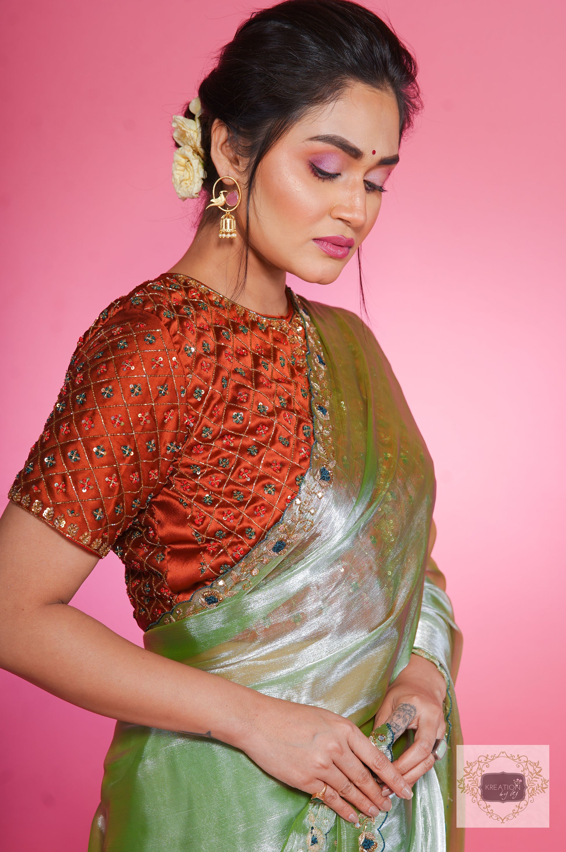 Shop Styling Printed Organza Sarees Online in India | Me99