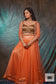 Coral Handembroidered Double Flared Lehenga Set
