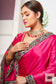 Rani Pink Satin Silk Saree with Border