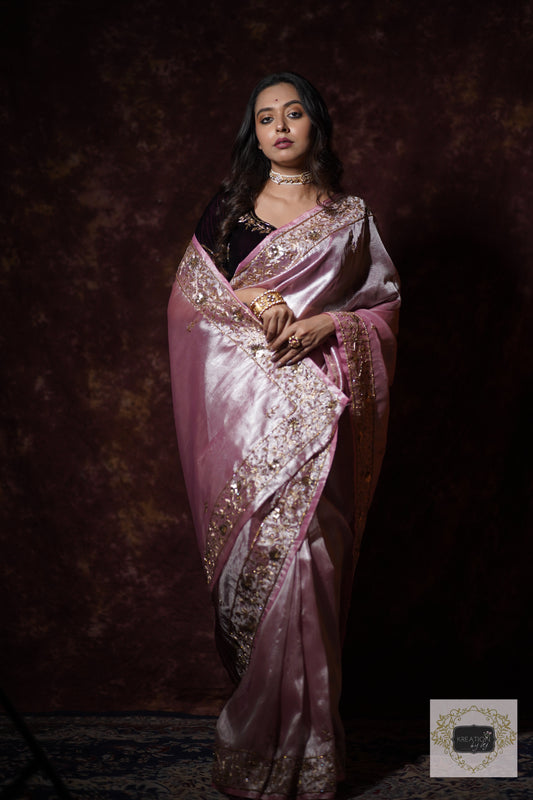 Pink Tissue Anaya Saree