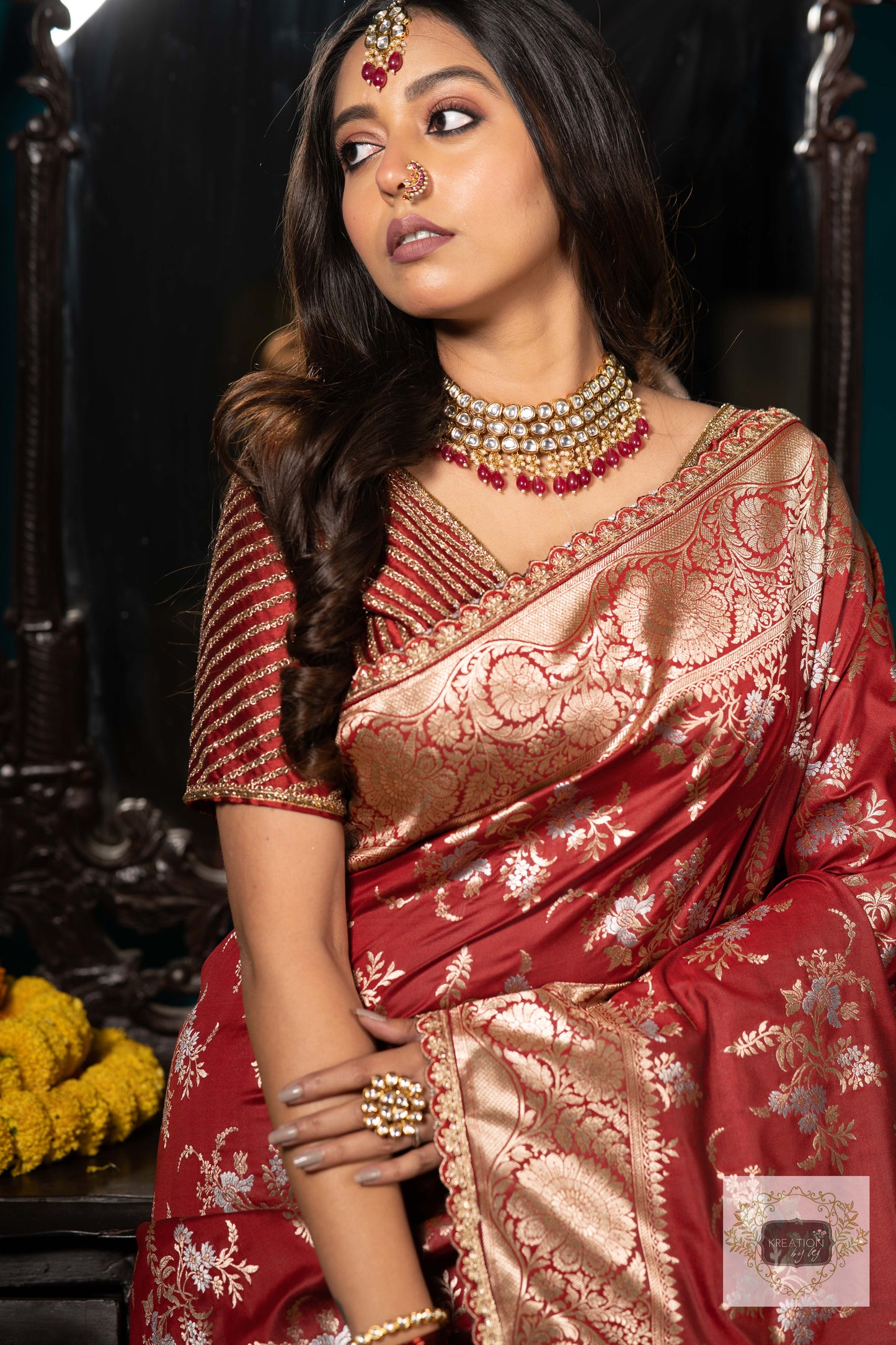 Maroon Banarasi Bridal Saree