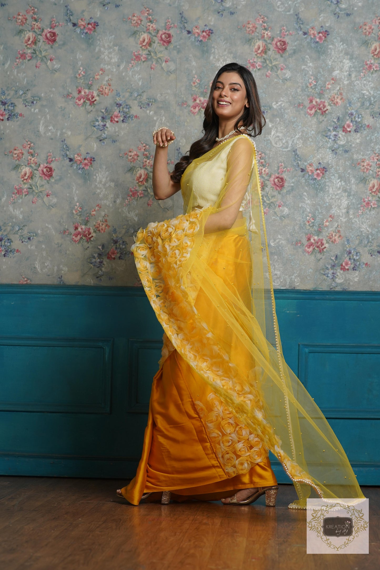 Yellow Drama Queen Saree