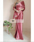 Dusty Rose Satin Silk Saree With Handmade Tassels On Pallu