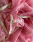 Blush Pink Organza Saree with Border