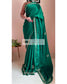 Green Crepe Silk Saree with Gota Patti Border