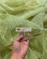 Green Organza Saree with Stripes