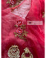 Red Glass Tissue Rose Dupatta - kreationbykj