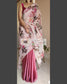 Pink Floral Organza And Satin Saree - kreationbykj
