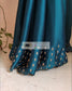 Teal Blue Georgette Silk Saree With Handembroidered Dabka Motifs On Border - kreationbykj