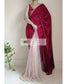 Half Magenta Velvet And Net Embellished Saree - kreationbykj