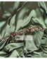 Moss Green Satin Silk Saree With Handmade Tassels On Pallu - kreationbykj
