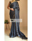 Black Crepe Silk Saree With Handembroidered Scalloping - kreationbykj
