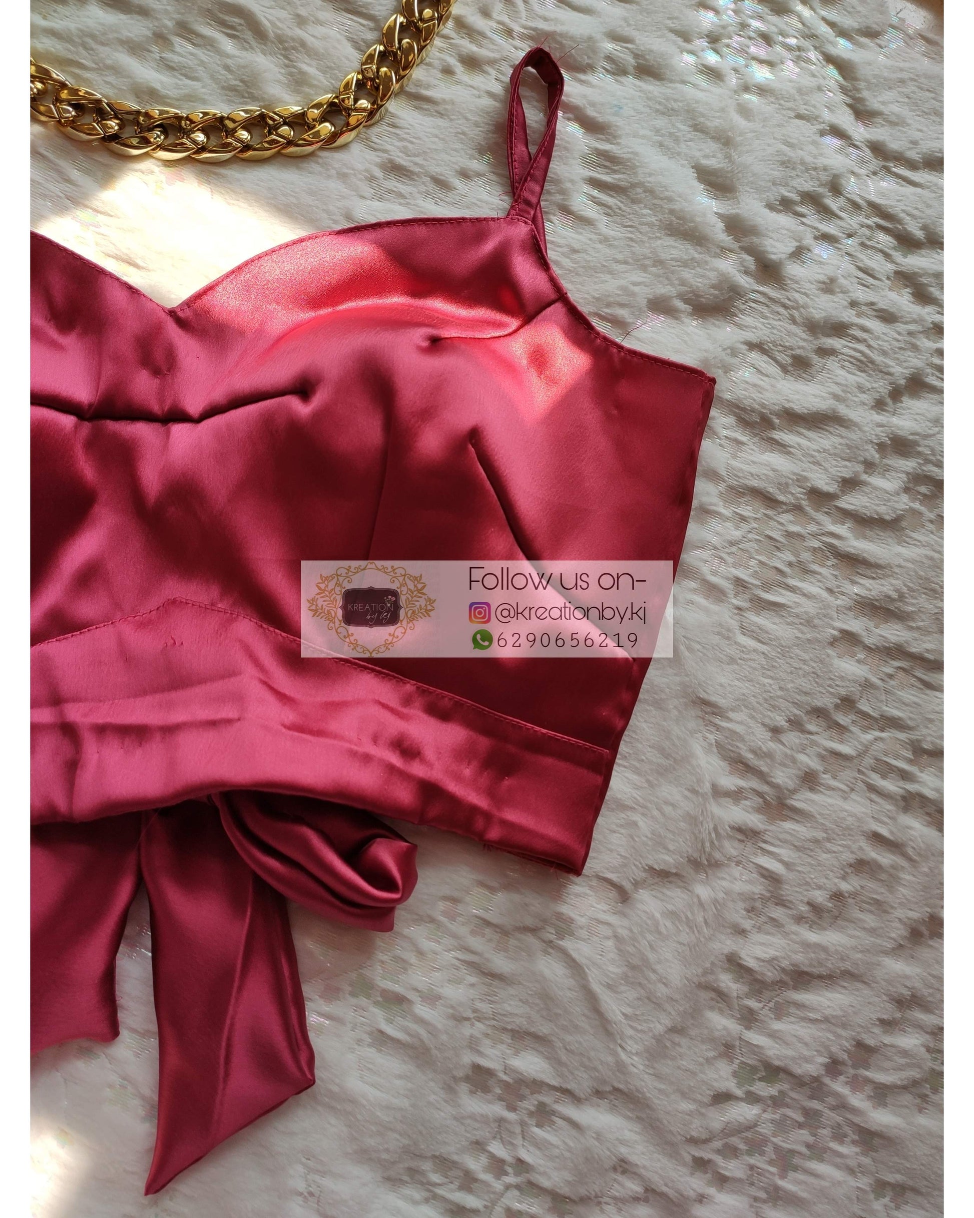 Rose Pink Strappy Blouse - kreationbykj