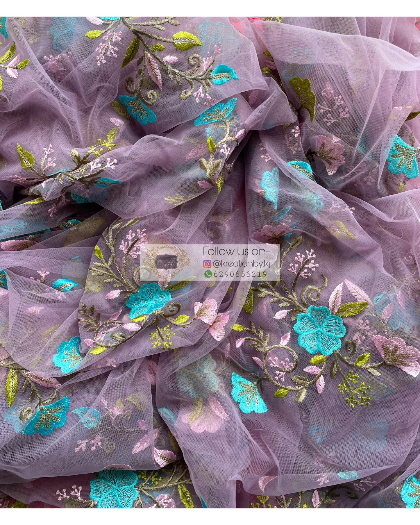 Lavender Floral Dreams Saree - kreationbykj
