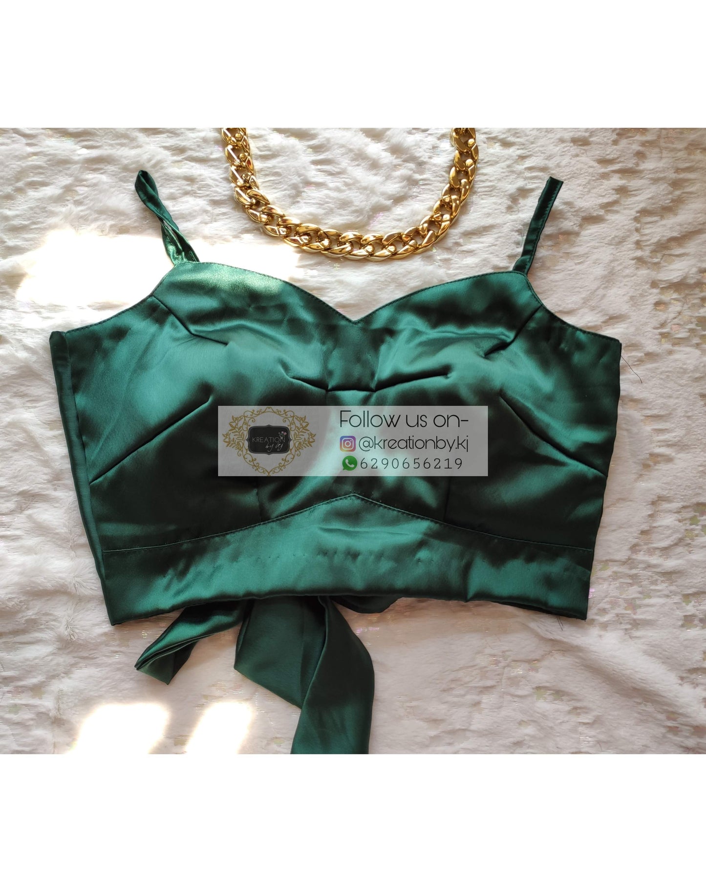 Emerald Green Strappy Blouse - kreationbykj