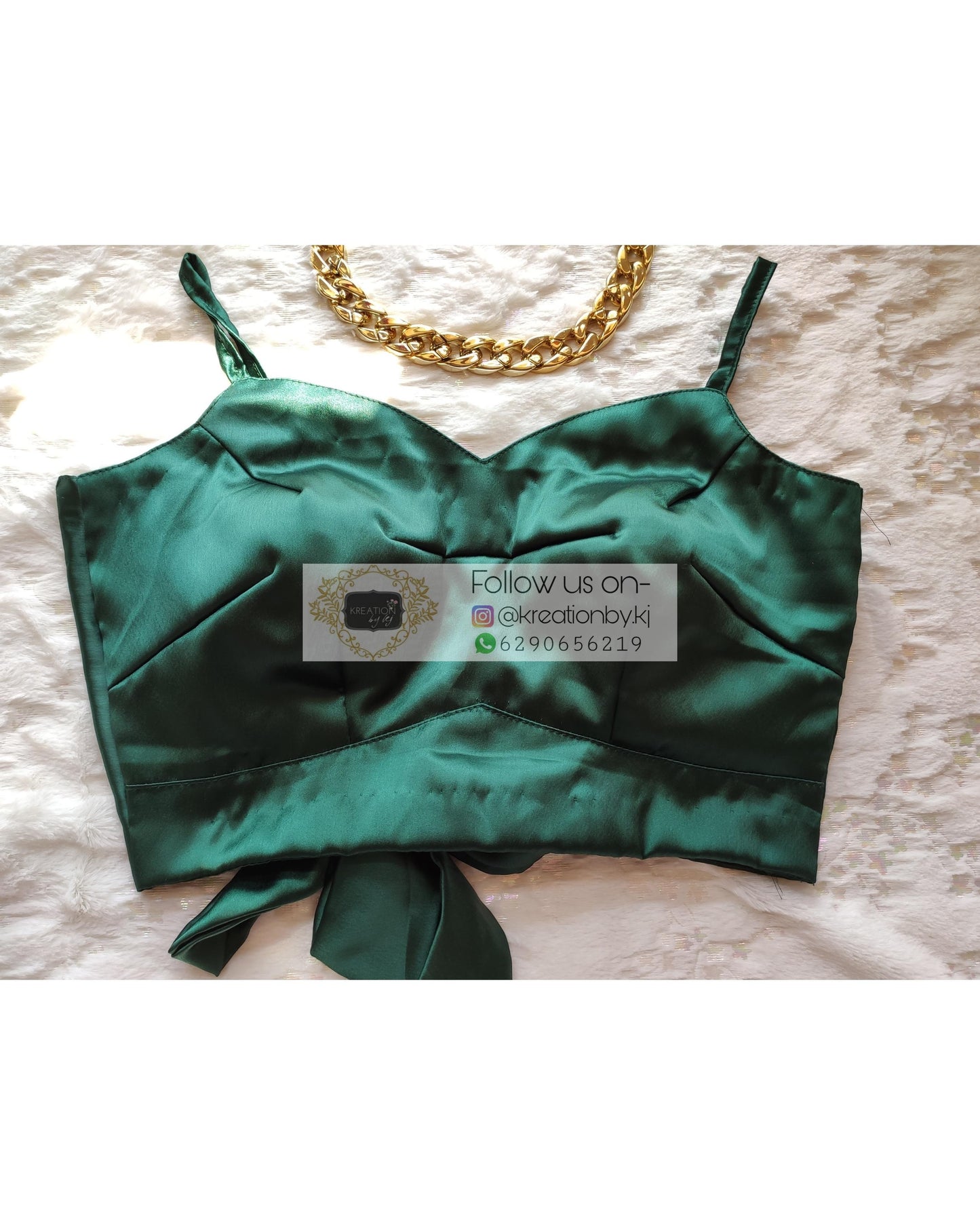 Emerald Green Strappy Blouse - kreationbykj