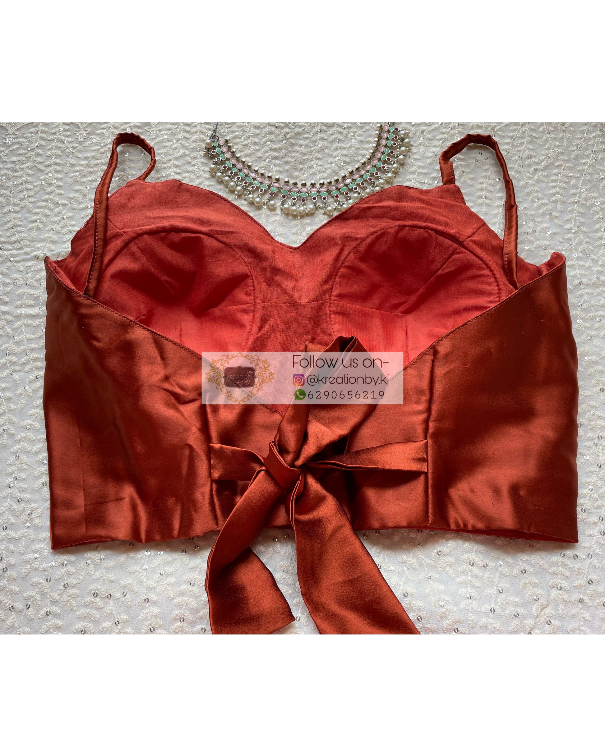 Rust Brown Strappy Blouse - kreationbykj