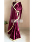 Cherry Wine Mother Of Pearl Saree - kreationbykj