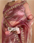 Rose Beige Glass Tissue Saree with Gota Patti Border - kreationbykj