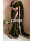 Mehendi Green Velvet Saree with Border - kreationbykj