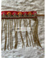 Red Floral Waist Belt with Cutdana Tassels - kreationbykj
