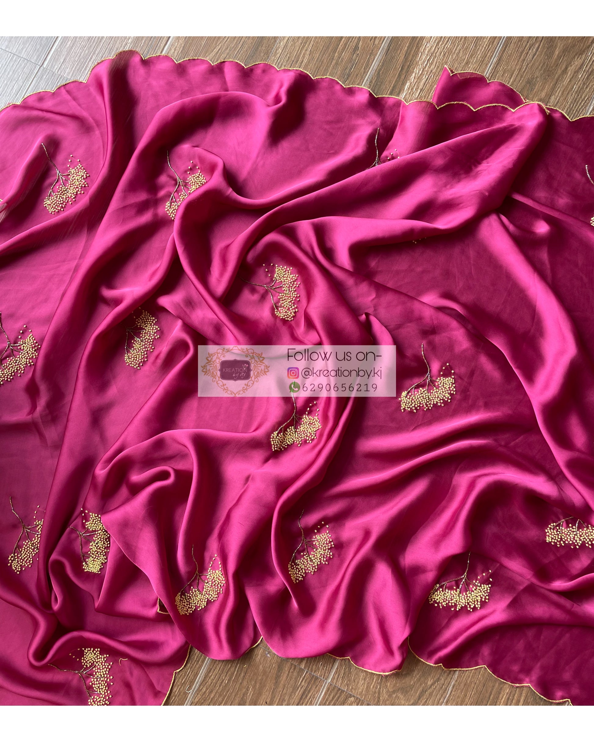 Dandelion Dust Pink Crepe Silk Saree - kreationbykj