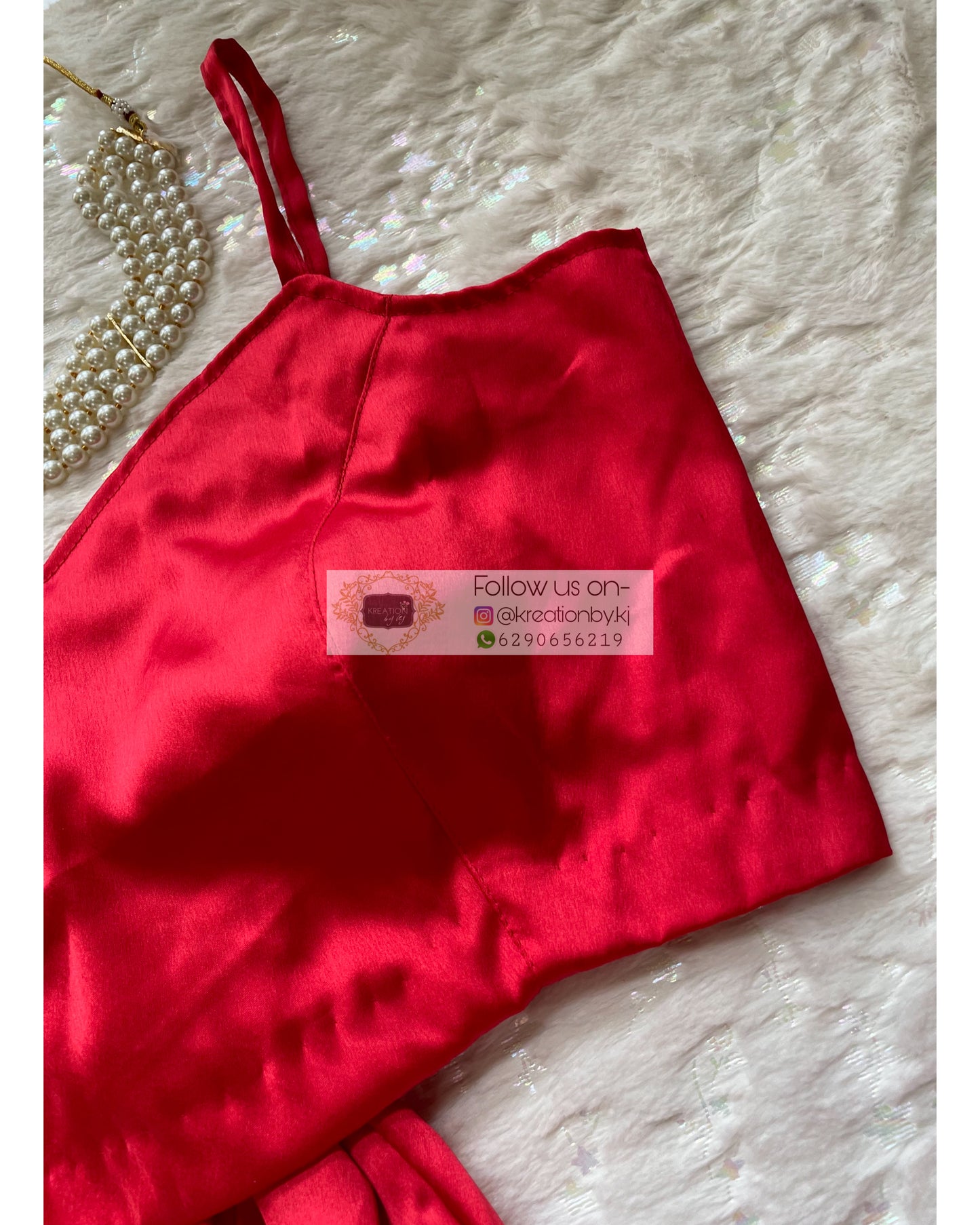Red Strappy Blouse - kreationbykj