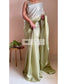 Green Ombré Shimmer Satin Saree - kreationbykj