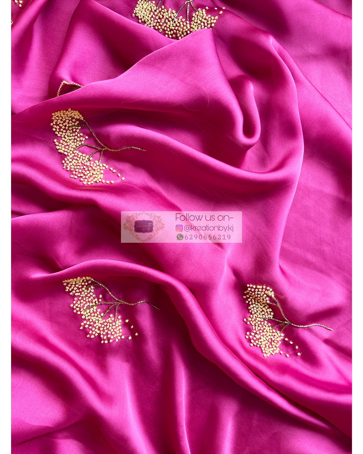 Dandelion Dust Pink Crepe Silk Saree - kreationbykj