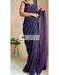 Violet Pleated Shimmer Net Saree - kreationbykj
