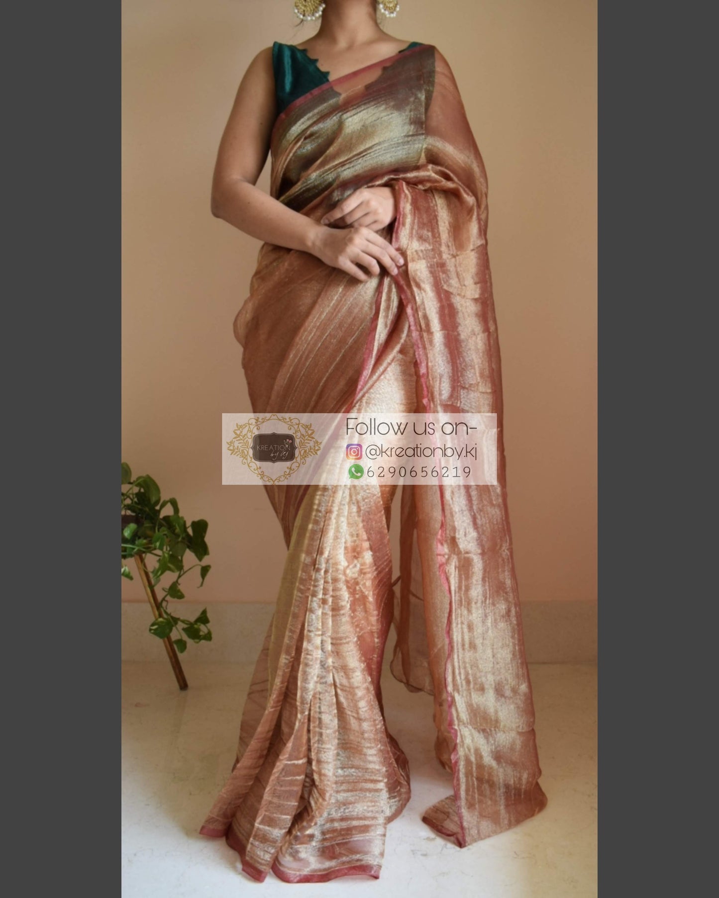 Buy Kerala Kasavu Tissue Saree with Mina Pallu online | Looksgud.in