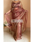 Rose Beige Glass Tissue Saree with Gota Patti Border - kreationbykj