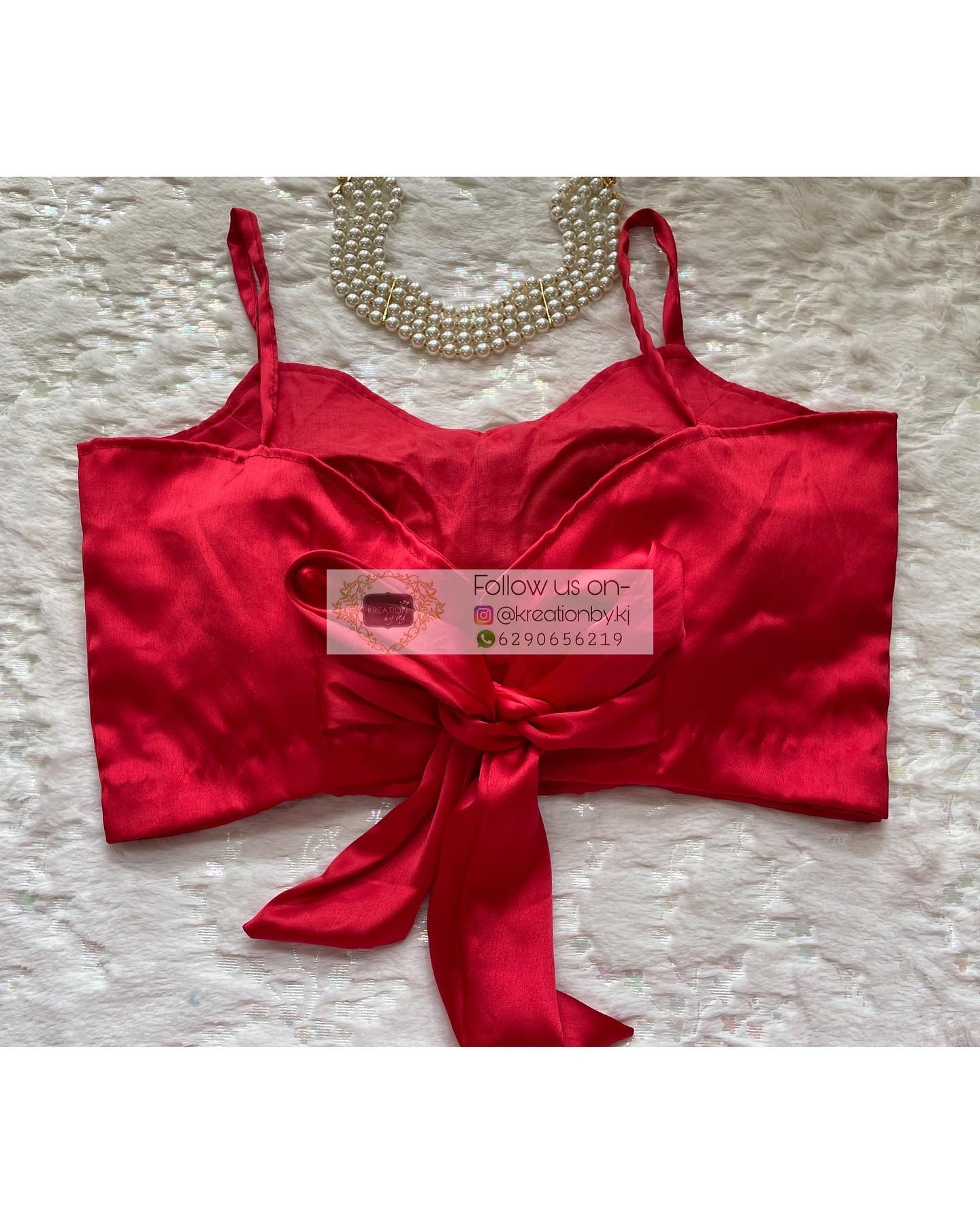 Red Strappy Blouse - kreationbykj
